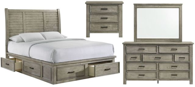 slim fit dress slacks Gray Velvet 6 Piece Bedroom Set | Modern Glam main image 0
