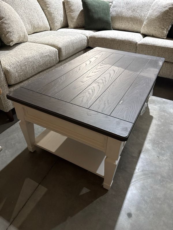 Clearance Liberty Furniture Allyson Park Charcoal Cocktail Table with Wirebrushed White Base-0