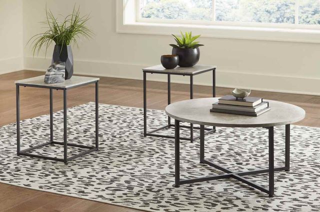 Signature Design by Ashley® Lazabon 3-Piece Black/Gray Occasional Table Set-2