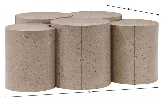 Meridian Furniture Dimple 5-Piece Taupe Modular Nesting Coffee Table Set-3