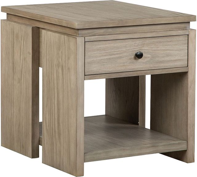 Magnussen Home® Conrad Stone Harbor Grey Rectangular End Table-0