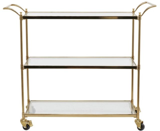Deco Marche Brass Rolling Bar Cart-1