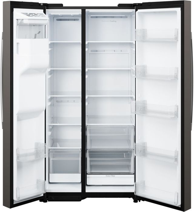 GE® 36" 27.9 Cu. Ft. Fingerprint Resistant Slate Side-by-Side Refrigerator with Extra Tall Dispenser and In-Door Icemaker-1