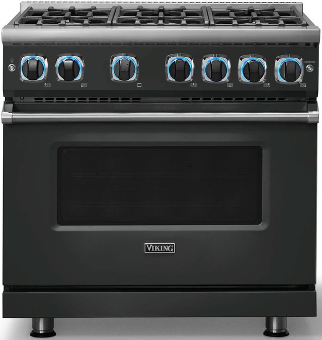 Viking® 7 Series 36" Antique Bronze Pro Style Liquid Propane Gas Range-3