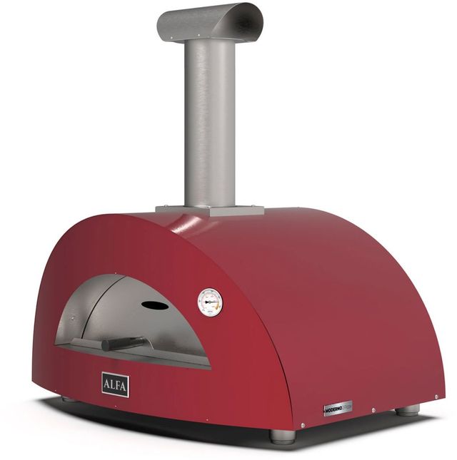 Alfa Moderno 2 Pizze 38" Ruby Red Wood Pizza Oven-2