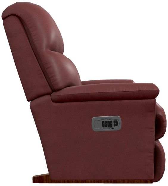 La-Z-Boy® Reed Wine Leather Power Rocking Recliner with Headrest and Lumbar-3