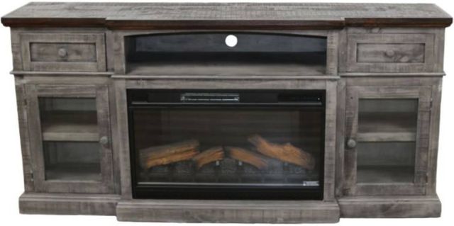 Million Dollar Rustic Estate Brown/Gray 75" Fireplace-0