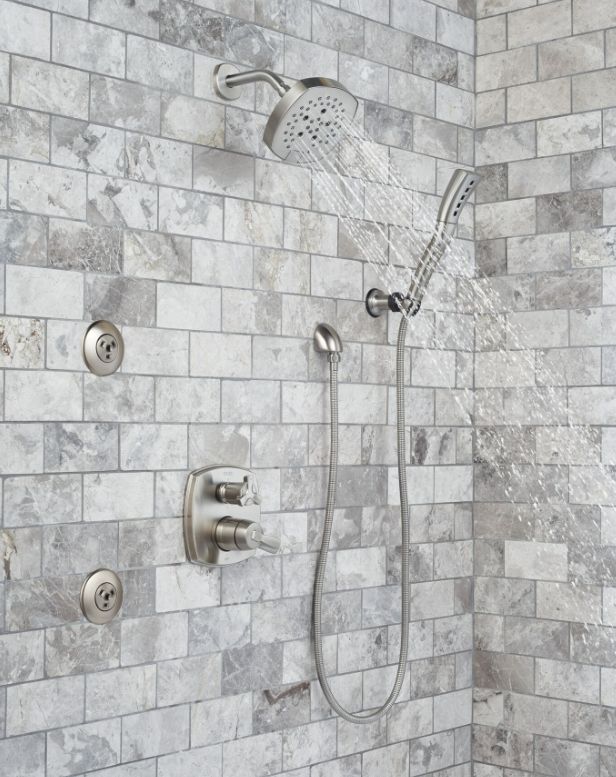 Delta Universal Showering Lumicoat® Stainless H2Okinetic® 5-Setting Shower Head-2