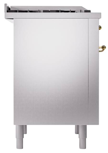 Ilve® Nostalgie II Noblesse 36'' Stainless Steel Pro Style Dual Fuel Range with Brass Trim-2