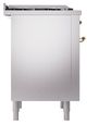 Ilve® Nostalgie II Noblesse 36'' Stainless Steel Pro Style Dual Fuel Range with Brass Trim-2