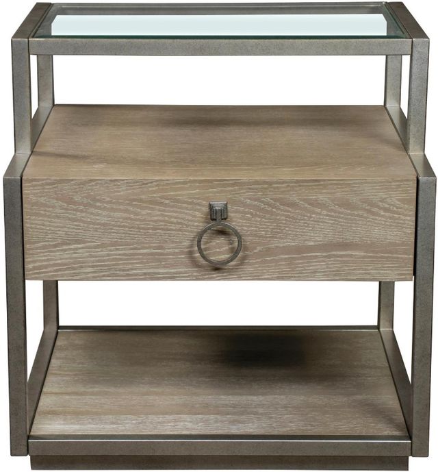 Riverside Furniture Sophie Glass Top Side Table with Natural Frame-1