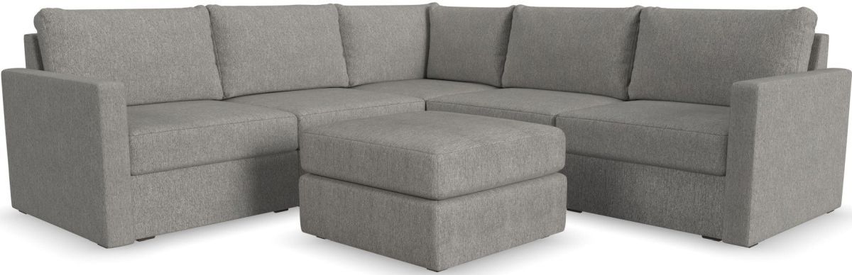 Flex by Flexsteel® 6-Piece Pebble Sectional with Ottoman