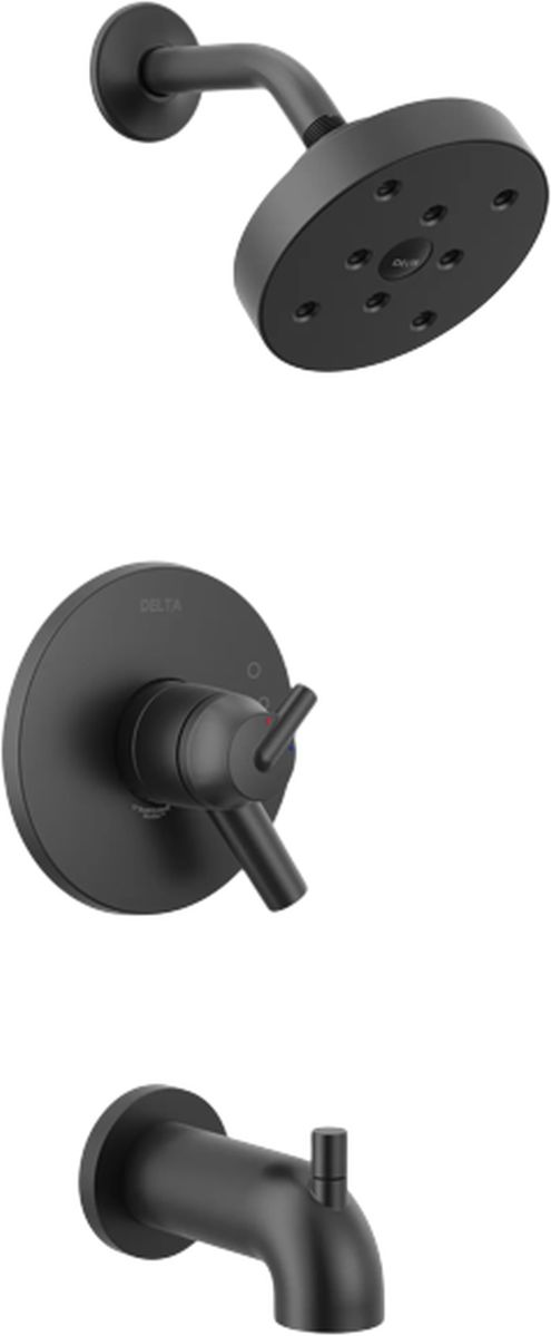 Delta Trinsic® Monitor® 17 Series H2Okinetic® Matte Black Tub and Shower Trim-0