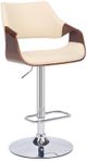 Armen Living Aspen Chrome/Cream Adjustable Swivel Bar Stool-0