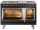 Ilve® Nostalgie II Series 48" Glossy Black Pro Style Dual Fuel Range-2