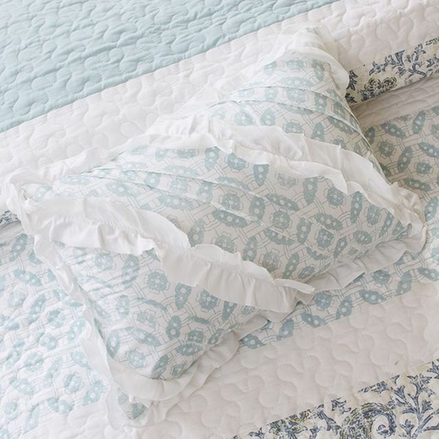 Olliix by Madison Park Blue King/California King Dawn 6 Piece Cotton Percale Reversible Coverlet Set-2