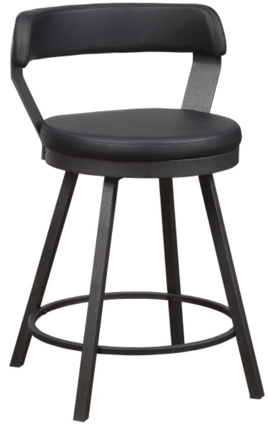 Homelegance® Appert Black/Dark Gray Swivel Counter Height Chair-0