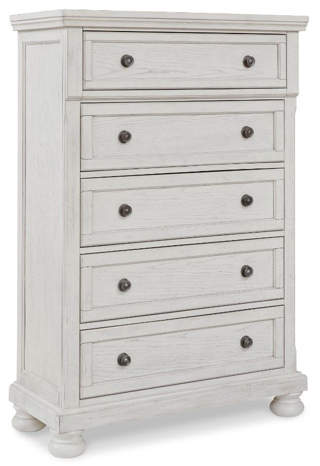 Signature Design by Ashley® Robbinsdale 5-Piece Antique White Queen Sleigh Bed Set-4