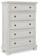 Signature Design by Ashley® Robbinsdale 5-Piece Antique White Queen Sleigh Bed Set-4