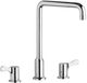 Elkay Chrome 8" Centerset Concealed Deck Mount Faucet with Arc Tube Spout and Lever Handles-0