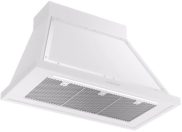 Ilve® Nostalgie II Noblesse 40" White Wall Mounted Range Hood with Chrome Trim-1