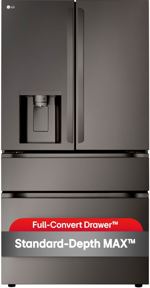LG 36" 28.6 Cu. Ft. PrintProof™ Black Stainless Steel French Door Refrigerator with Full-Convert Drawer™-2