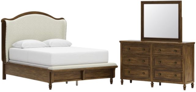 Benchcraft® Sturlayne 3-Piece Brown Queen Upholstered Panel Bedroom Set-0