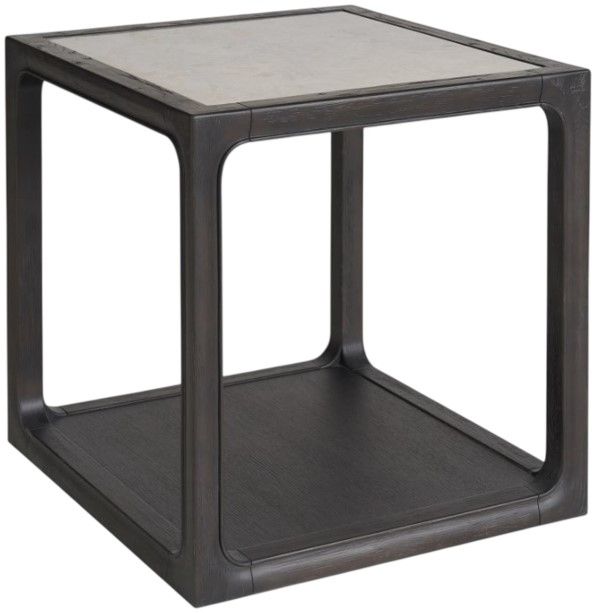 Universal Explore Home™ Coalesce Halen Gray End Table with Ravenwood Base-0