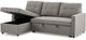 Titus Furniture Grey Pull-Out Sofa Sleeper Sectional and Reversible Chaise -3