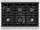 ZLINE Autograph Edition Paramount 36" 5.2 Cu. Ft. Satin Stainless Steel Gas Range with 6 Burner DuoPro™ Cooktop and Convection Gas Oven with Black Matte Door and Polished Gold Accents-2