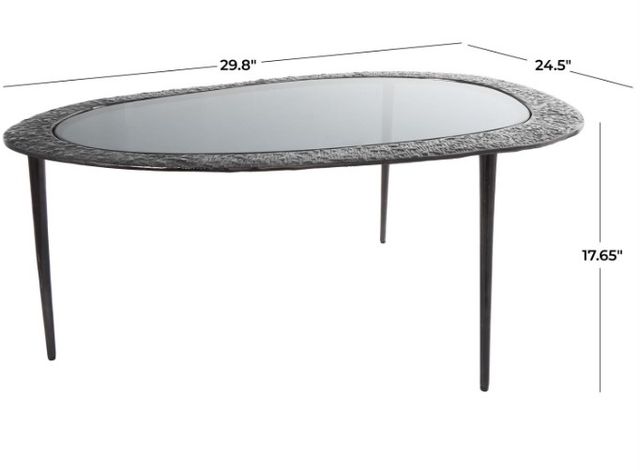 Deco Marche Black Abstract Oval Shaped Coffee Table-3
