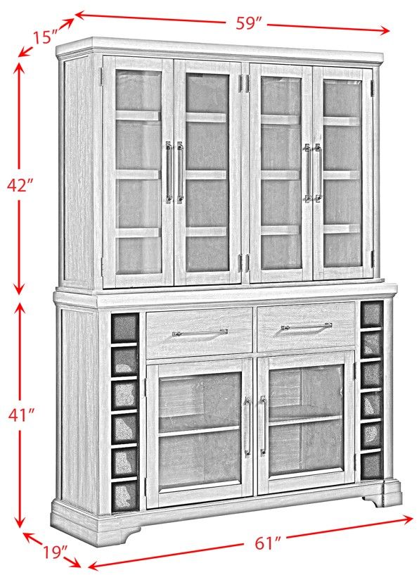 Elements International Montrose Espresso Server and Hutch with LED Light-2