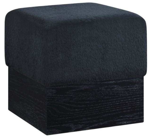 Meridian Furniture Havre Black Upholstered Ottoman-0