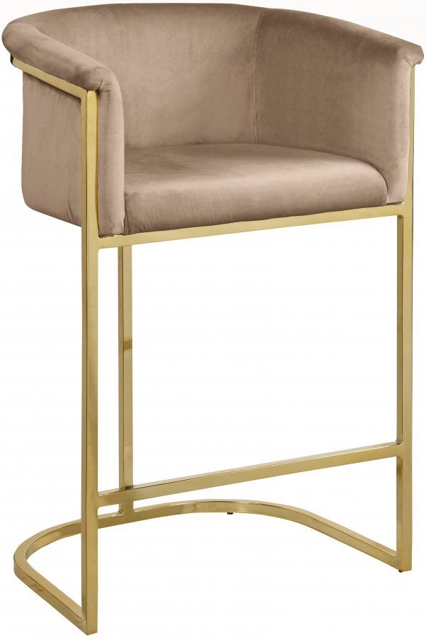 Meridian Furniture Donatella Beige Velvet Counter Stool-3