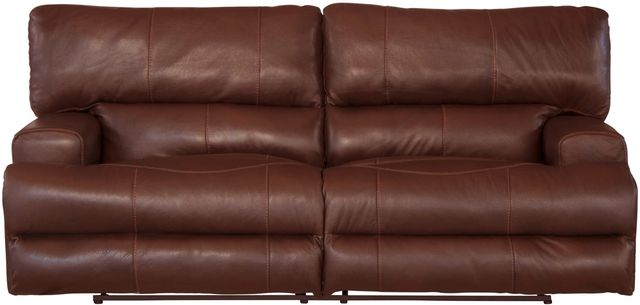 Catnapper® Wembley Walnut Leather Lay Flat Reclining Sofa-3