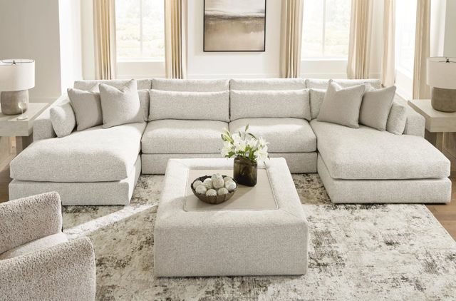Signature Design by Ashley® Ashbourne Estate 4-Piece Snowstone U-Shape Sectional and Double Chaise-1