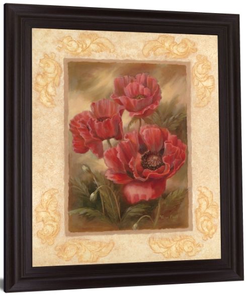 Classy Living Crimson Poppies Trio Wall Art-2
