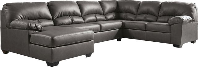 Benchcraft® Aberton 2-Piece Gray Sectional with Ottoman-1