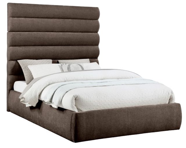 Meridian Furniture Adam Brown Queen 71" Upholstered Panel Bed-0