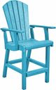 C R Plastics Generation Line Turquoise Classic Counter Arm Chair-0