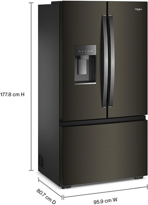 Whirlpool® 36" 23.4 Cu. Ft. Black Stainless Steel Counter Depth French Door Refrigerator-3