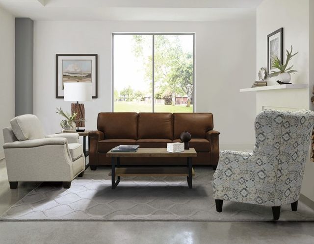 England Furniture Customizable Salem Leather Sofa with Nailhead Trim-1