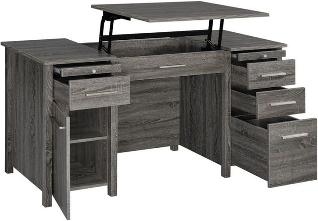 Coaster® Dylan Weathered Grey Lift Top Office Desk-2