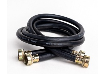 4 Ft. Black Rubber Washing Machine Hose-Twin Pack-0