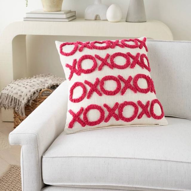 Nourison Home™ Lifestyle Hot Pink Tufted XOXO Throw Pillow-2