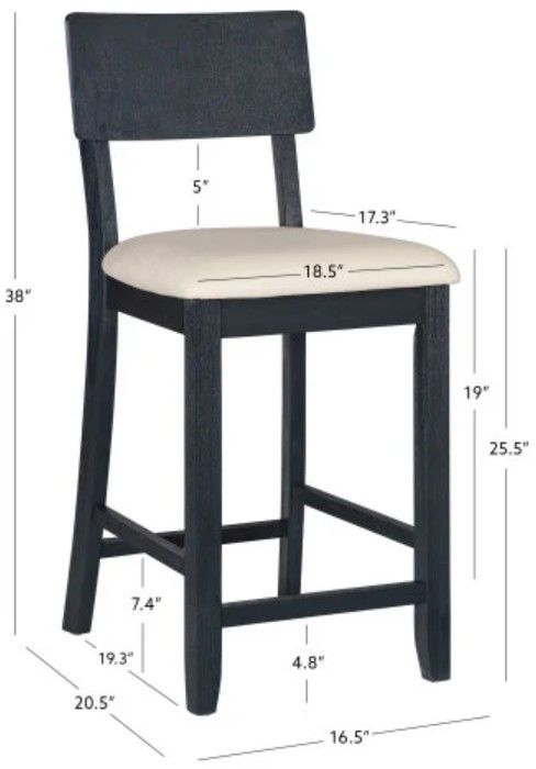 Linon Jordan Dark Charcoal Counter Stool-3