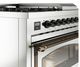 Ilve® Nostalgie II Noblesse 48'' Stainless Steel Pro Style Dual Fuel Range with Burnished Trim-4