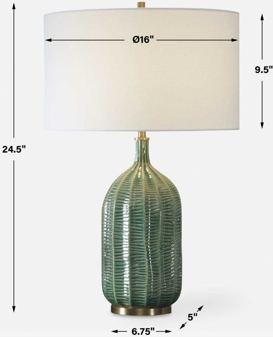 Uttermost® Bixby Green Glaze Table Lamp-2