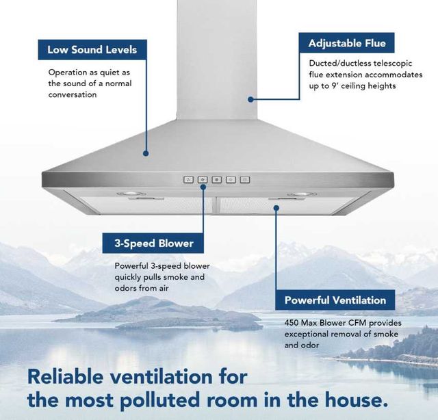 Broan® BWP1 Series 30" Stainless Steel Wall Mounted Range Hood-1