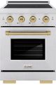ZLINE Autograph Edition Paramount 24" Satin Stainless Steel Pro Style Induction Range with Champagne Bronze Accents-0